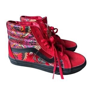 Vans Sk8 Hi Reissue Festival Satin Floral Suede High Top Sneakers Women’s 9 NWOB